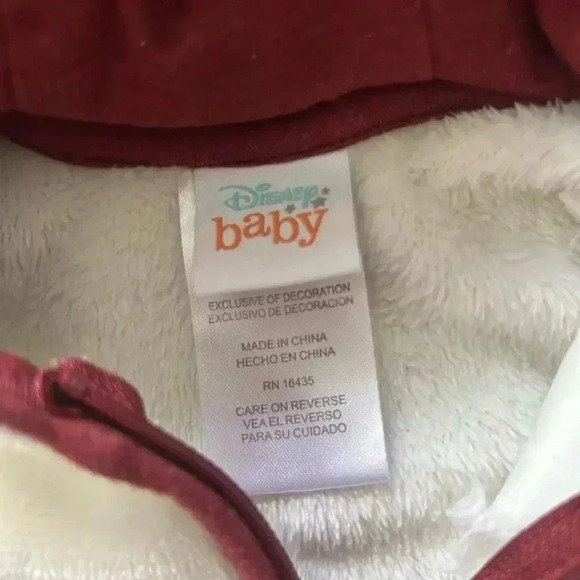 Disney Baby Fleece Hooded Jacket Santa Mickey Size 3-6 Months - Picture 3 of 4